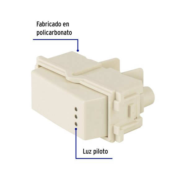 48055 - Interruptor sencillo con luz piloto, línea Italiana, marfil
