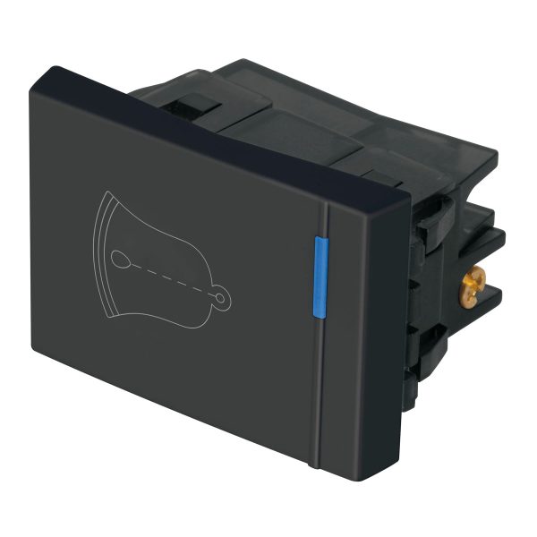 47993 - Interruptor para timbre, 1.5 módulos, línea Española, negro