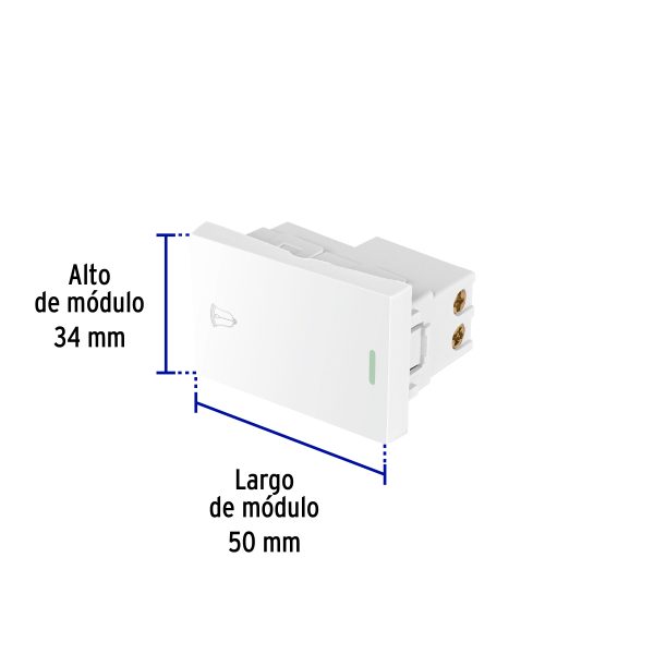47946 - Interruptor para timbre blanco de 1.5 módulos, línea Lisboa