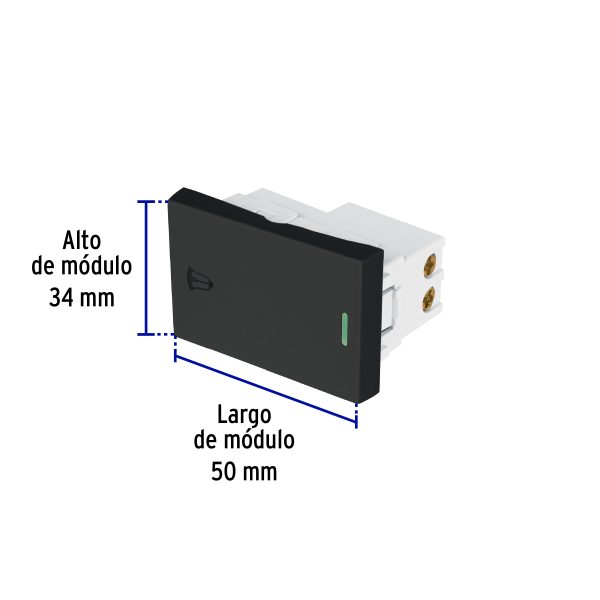 47879 - Interruptor para timbre negro de 1.5 módulos, línea Lisboa