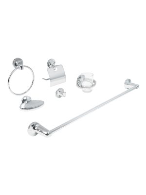 49395 - Juego de 6 accesorios para baño metálicos, Foset Aqua