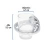 49398 - Portavaso cepillero metálico con vaso de vidrio, Foset Aqua