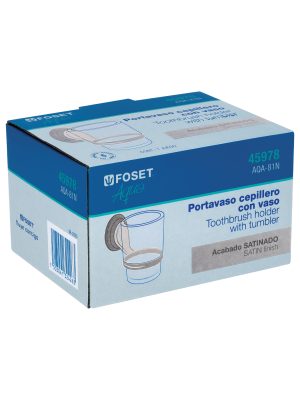 AQA-81NE1.jpg 45978 - Portavaso cepillero satín con vaso de vidrio, Foset Aqua