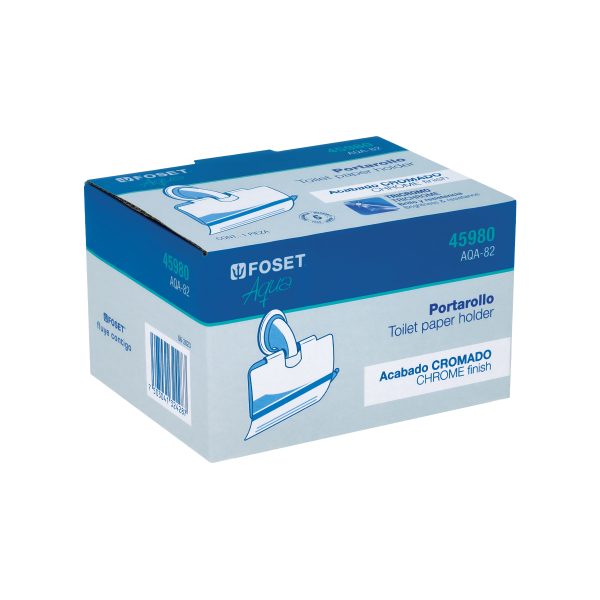 45980 - Portarrollo metálico acabado cromo, Foset Aqua