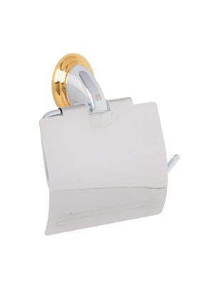 45981 - Portarrollo metálico acabado cromo-oro, Foset Aqua