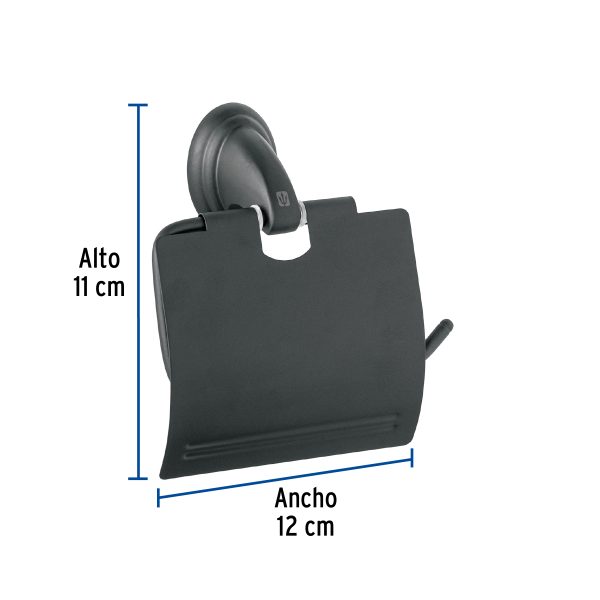 45983 - Portarrollo metálico acabado negro, Foset Aqua