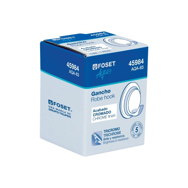 AQA-83E1.jpg 45984 - Gancho sencillo metálico acabado cromo, Foset Aqua