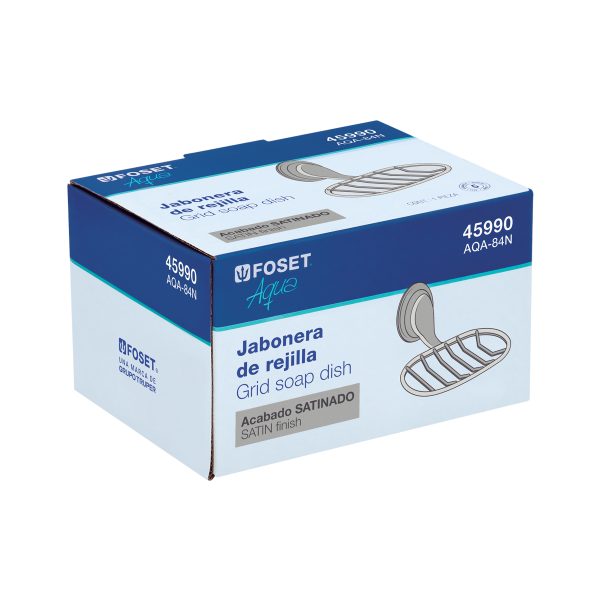 45990 - Jabonera metálica satín, Foset Aqua