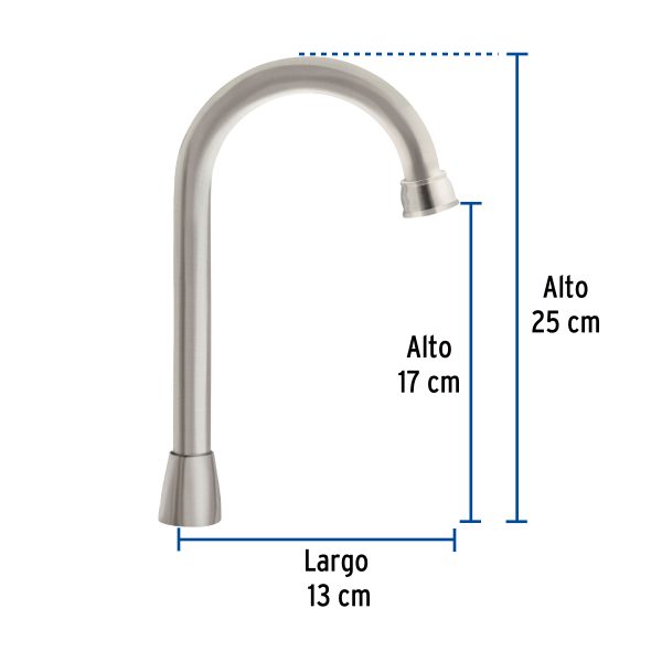 46724 - Cuello tipo bar para mezcladora de lavabo, satín, Aqua