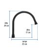46727 - Cuello largo para mezcladora de fregadero, negro mate, Aqua