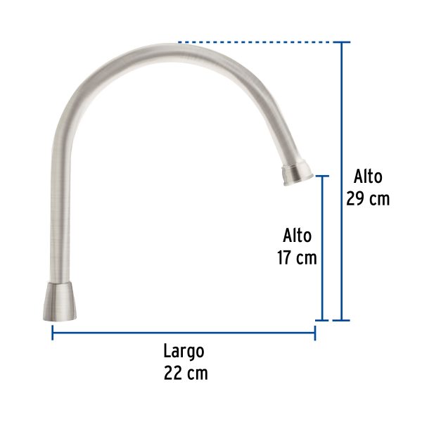 46726 - Cuello largo para mezcladora de fregadero, satín, Aqua