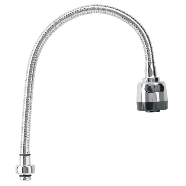 49821 - Cuello flexible para mezcladora de fregadero, cromo, Aqua