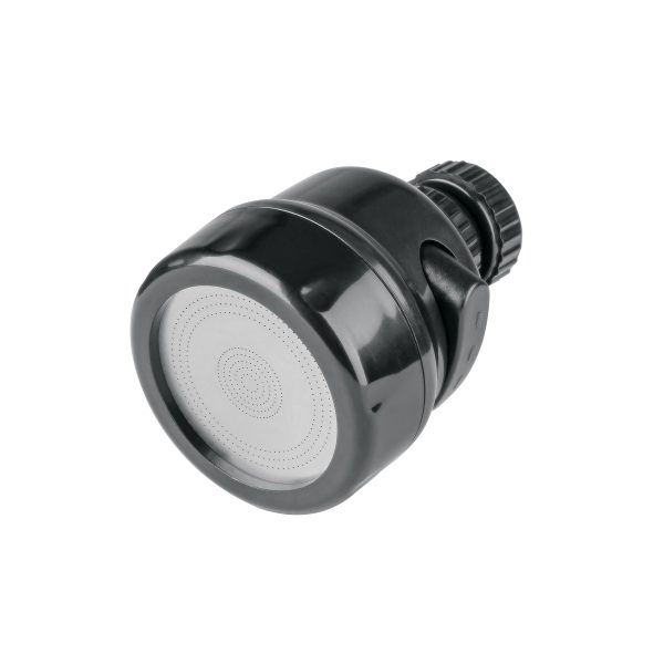 45385 - Cabezal dirigible para mezcladora de fregadero, negro, AQUA