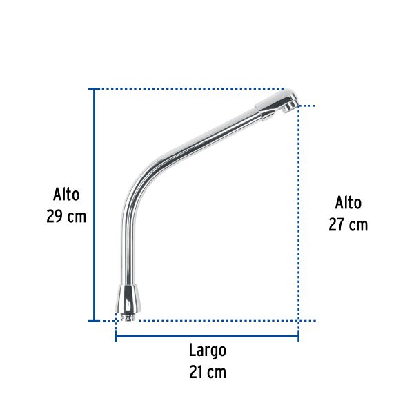 46728 - Cuello tipo cobra para mezcladora de fregadero, cromo, Aqua