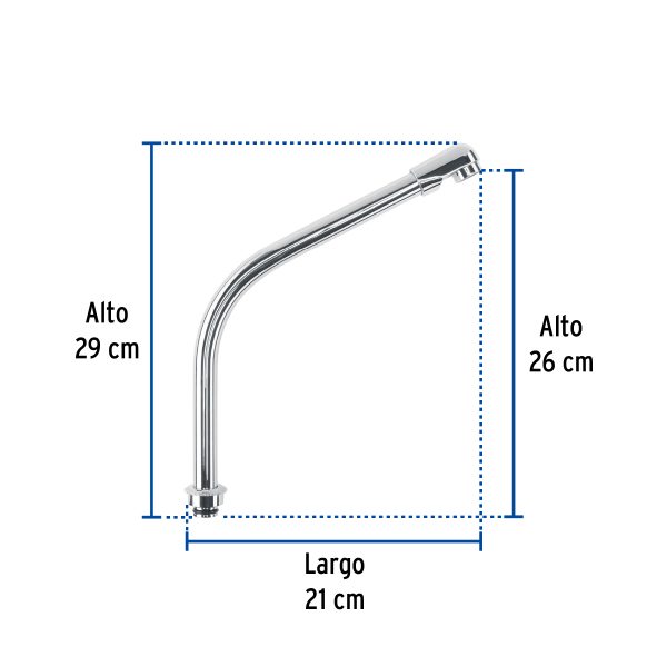46730 - Cuello tipo cobra p/mezcladora de fregadero de manerales hex