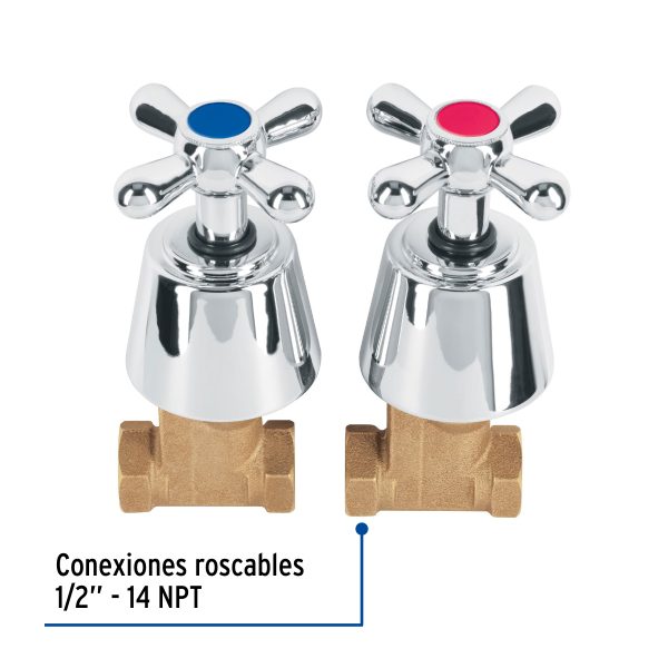 49796 - Juego llaves empotrar roscables, cruceta, Aqua