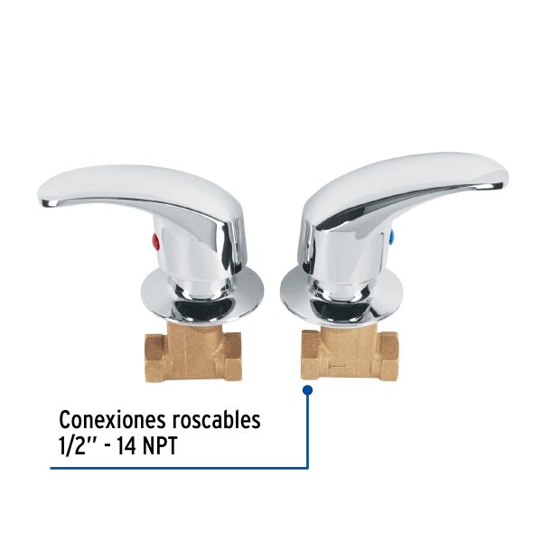 49797 - Juego llaves empotrar roscables, palanca, Aqua