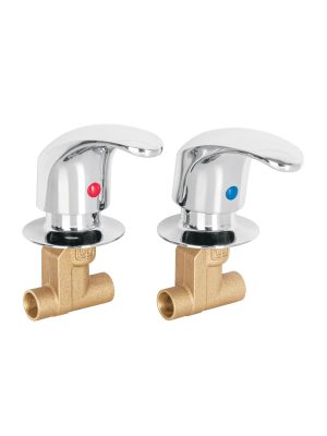 49799 - Juego llaves empotrar soldables, palanca, AQUA