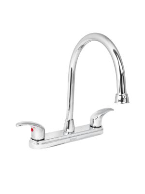 49687 - Mezcladora fregadero 8' cromo, cuello largo, palanca, AQUA