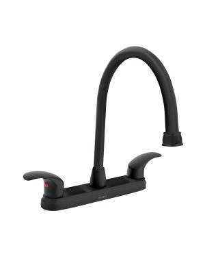 45625 - Mezcladora fregadero 8' negro, cuello largo, palanca, AQUA