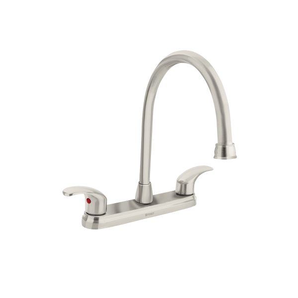 45624 - Mezcladora fregadero 8' satín, cuello largo, palanca, AQUA