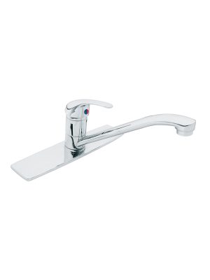 49407 - Monomando fregadero cromo, cuello recto, AQUA