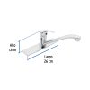 49407 - Monomando fregadero cromo, cuello recto, AQUA