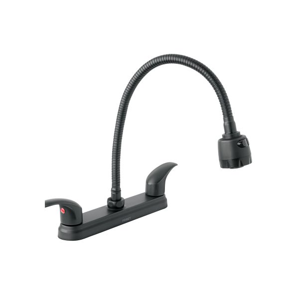 47917 - Mezcladora 8' p/fregadero, flexible, palanca, negro, Aqua