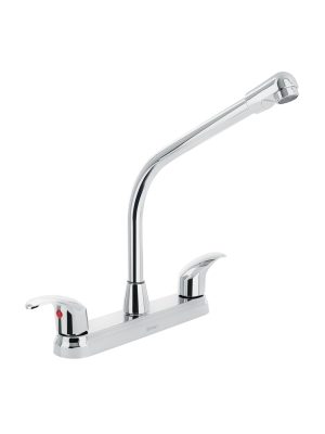 45627 - Mezcladora fregadero 8' cromo, cuello cobra, palanca, AQUA