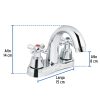 49692 - Mezcladora lavabo 4' cromo, nariz curva, cruceta, AQUA