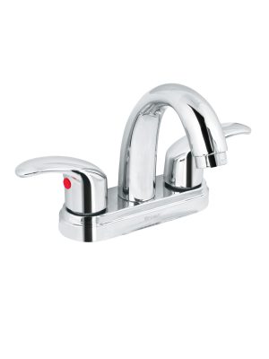 49693 - Mezcladora lavabo 4' cromo, nariz curva, palanca, AQUA