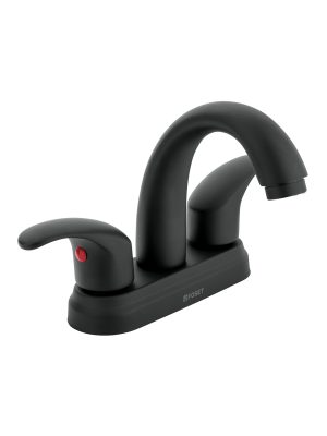 45357 - Mezcladora lavabo 4' negro, nariz curva, palanca, AQUA