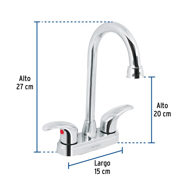 AQM-62FC2.jpg 49691 - Mezcladora lavabo 4' cromo, tipo bar, palanca, AQUA