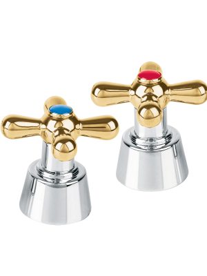 AQMM-61G.jpg 45714 - Juego de manerales de cruceta p/lav-fregadero,cromo oro,Aqua