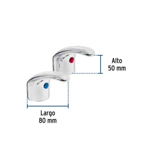 49781 - Juego de manerales de palanca p/lav-fregadero, cromo, Aqua