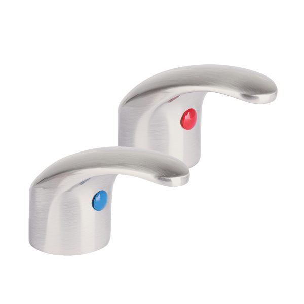 45715 - Juego de manerales tipo palanca p/lav-fregadero, satín,Aqua