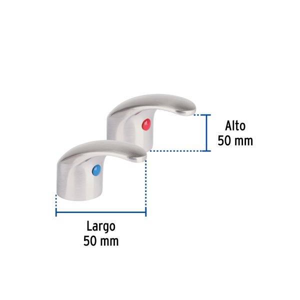 45715 - Juego de manerales tipo palanca p/lav-fregadero, satín,Aqua
