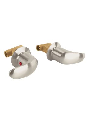 49628 - Juego de manerales de palanca para regadera, satín, Aqua