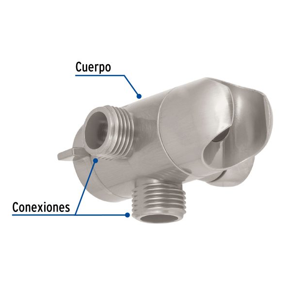 49961 - Desviador de 3 vías para brazo con soporte, satín, Riviera