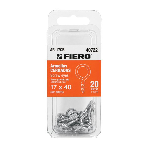 40722 - Blíster con 20 armellas cerradas de 17 x 40, Fiero