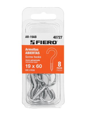AR-19AB.jpg 40727 - Blíster con 8 armellas abiertas de 19 x 60, Fiero