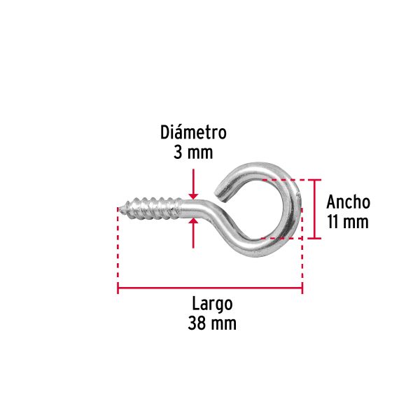 40720 - Blíster con 8 armellas cerradas de 19 x 60, Fiero