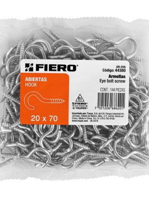 44380 - Bolsa con 144 armellas abiertas de 20 x 70, Fiero