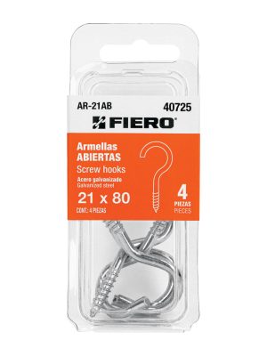 40725 - Blíster con 4 armellas abiertas de 21 x 80, Fiero