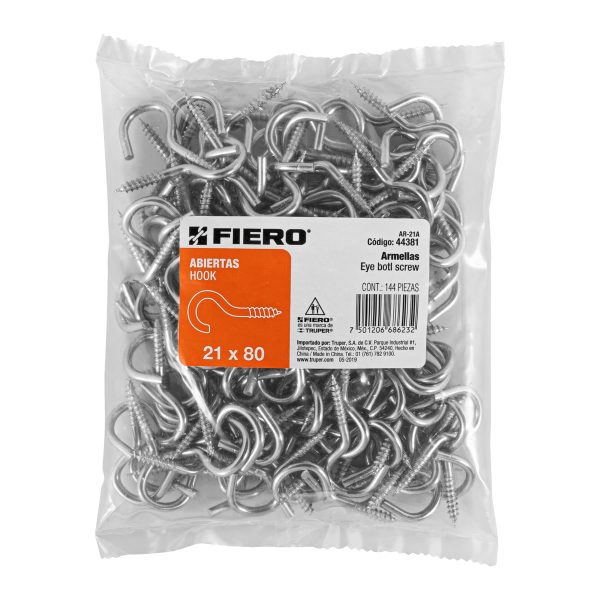 44381 - Bolsa con 144 armellas abiertas de 21 x 80, Fiero