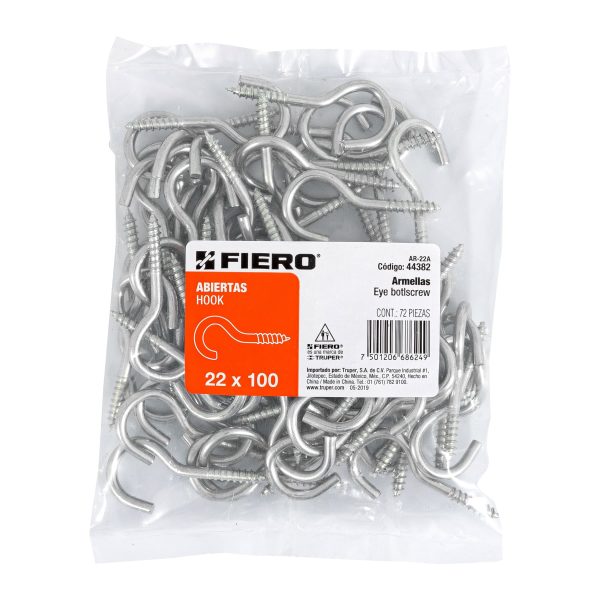 44382 - Bolsa con 72 armellas abiertas de 22 x 100, Fiero
