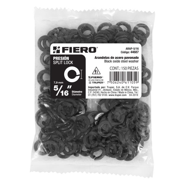 44687 - Bolsa con 150 arandelas de presión de 5/16', FIERO