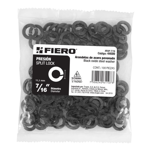 44689 - Bolsa con 100 arandelas de presión de 7/16', FIERO