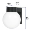47286 - Arbotante de pared tipo globo, lámpara no incluida, Volteck
