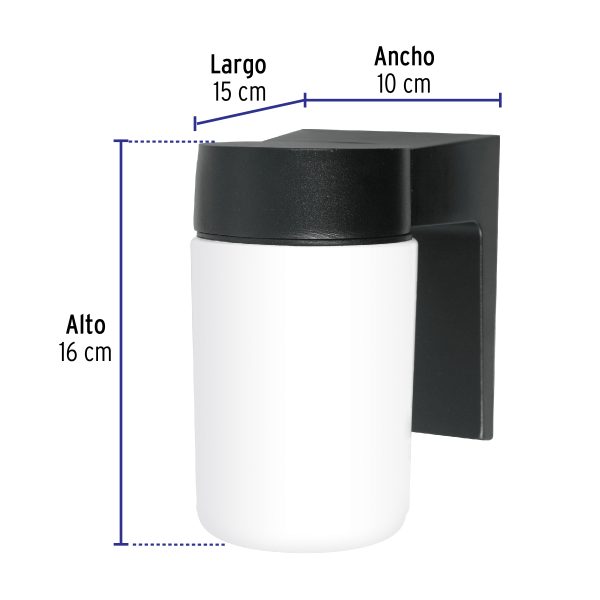 46345 - Arbotante de LED 8 W tipo vaso luz cálida, Volteck